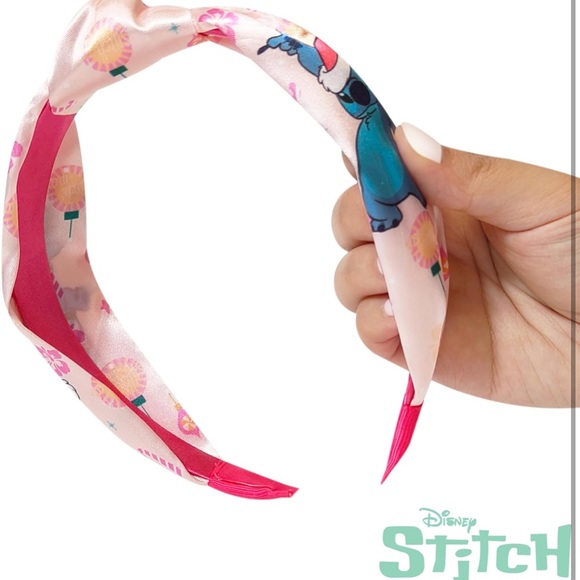 Disney Stitch Holiday Headband with Pink and Cream - Picture 3 of 6